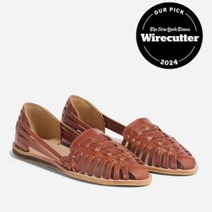 Nisolo Huarache Leather Braided Sandal Shoe Burnt Sienna Women's 8 Brown Tan EUC